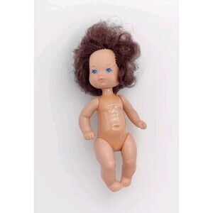 Vintage 1976 Vintage Heart Family Baby Toddler Doll? Mattel Brown Wavy Hair 4.5"
